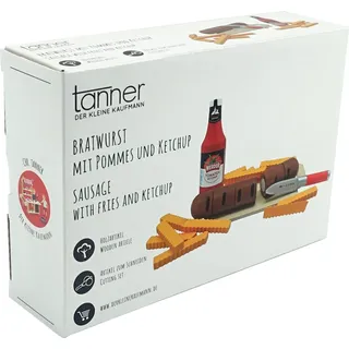 Tanner Bratwurst mit Pommes und Ketchup