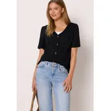 street one studio STREET ONE Shirt mit V-Neck und Knopfleiste - schwarz,