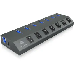 ICY BOX 7 Port Hub mit USB 3.0 Type-C und Type-A Anschluss und BC 1.2 unterstützung