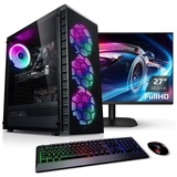 Kiebel PC Set Gaming mit 27 Zoll TFT Raptor V AMD Ryzen 5 5600G, 16GB DDR4, AMD Vega Grafik, 1TB SSD, Windows 11,