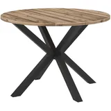 Ambia Garden Gartentisch, Akazie, Holz, Metall, Akazie, vollmassiv, rund, 120x120x76 cm, FSC 100%, wetterfest, Gartenmöbel, Gartentische, Gartentische