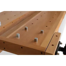 BAMATO Hobelbank Massivholz 16 Bankhaken 4 Spannzangen