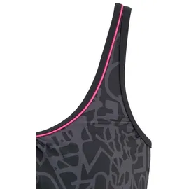 VENICE BEACH Oversize-Tankini Oversize-Form Venice Beach schwarz-grau Gr.36