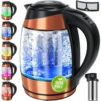 Kesser KESSER® 1,8L Edelstahl Wasserkocher 2200W Glaswasserkocher Warmhaltefunktion