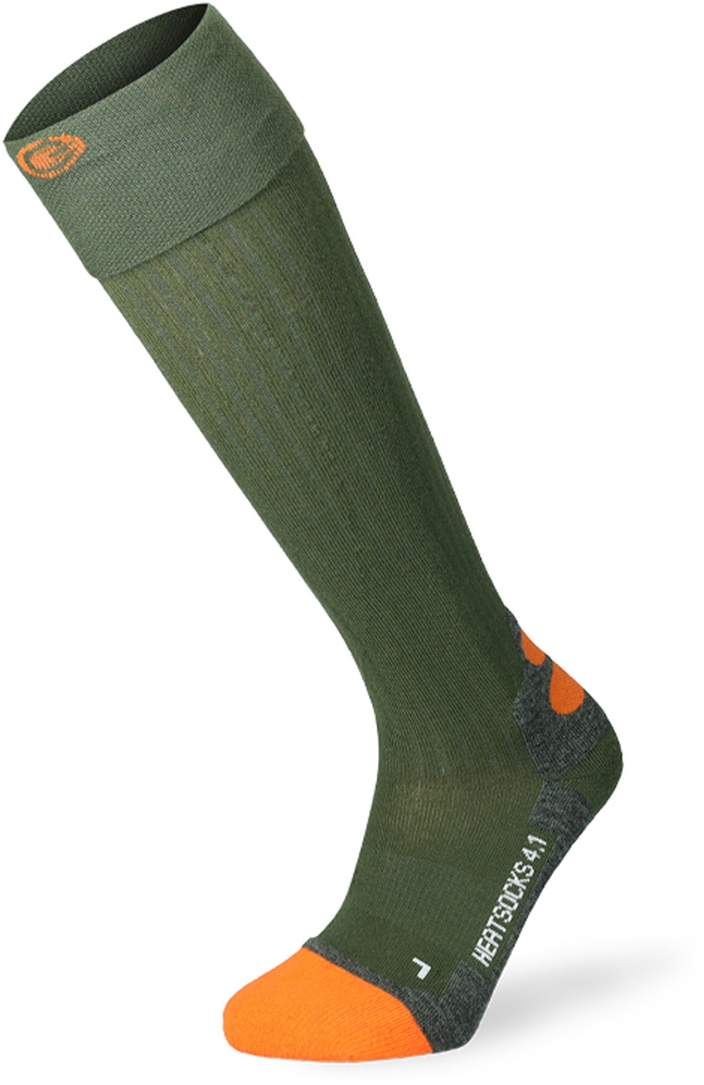 Lenz Heat Sock 4.1 Toe Cap Heizsocken grün orange
