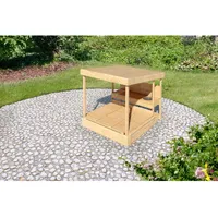 Karibu Sandkasten Max mit Dach und Matschküche naturbelassen