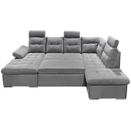 ed exciting design Eckcouch Polyester 7-Sitzer Grau