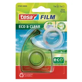 Tesa Klebebandabroller tesafilm ECO & CLEAR mit Handabroller 10 m 15 mm