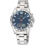 Master Time MTGA-10875-32M Herren-Armbanduhr Funk Sporty Big Date Stahl/Blau