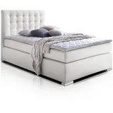 Boxspringbett Singlebett Boxspring Bett Hotelbett ISABELL PLUS Weiß 90x200 H2