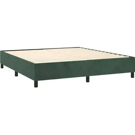 vidaXL Boxspringbett 180 x 200 cm Dunkelgrün