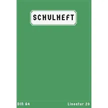 Independently published Lineatur 20 Din A4: Schulheft A4 Lineatur 20 Blanko Ohne Rand | 50 Blatt | Blankoheft A4 | Schreibheft 20 | Homeschooling und Schulanfang | Grün