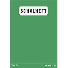 Independently published Lineatur 20 Din A4: Schulheft A4 Lineatur 20 Blanko Ohne Rand | 50 Blatt | Blankoheft A4 | Schreibheft 20 | Homeschooling und Schulanfang | Grün