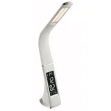 GLOBO LED Tischlampe Tischleuchte Touch Dimmer Uhr Wecker Flexo Spot Strahler Farben Fixierbar Bürolampe weiß, Länge x Breite x Höhe