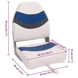 vidaXL Bootssitz mit Hoher Rückenlehne Klappbar 44x38x55 cm