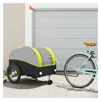 VidaXL Fahrradanhänger Schwarz und Grün 45 kg Eisen
