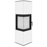Eck-Kaminofen Hitze SIGA weiß, raumluftunabh. -6,5kW