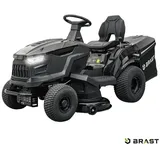 BRAST Rasentraktor Benzin Aufsitzmäher, 9,2 kW (12,5 PS), Elektrostart, 98 cm Schnittbreite, 2in1-Funktion, 7-Gang-Getriebe, 245L Fangkorb, für große Rasenflächen 1.000-5.000 m2 schwarz