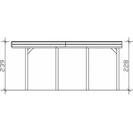 SKANHOLZ Flachdach Carport 4,02 x 5,55 m schiefergrau inkl. Pfostenanker