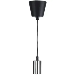 Lampenfassung/Deckenleuchte "Stil" - E27 Fassung - L: 1,5m - schwarzes Kabel - chromfarbene Fassung