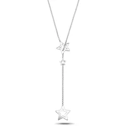 Collierkettchen ELLI "Y-Kette Stern Astro Bezaubernd 925 Silber", silber, Halsketten, Damen, 45, ohne Stein, Silber 925 (Sterlingsilber), L: 45cm