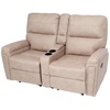 2er Kinosessel MCW-K17, Relaxsessel Fernsehsessel Sofa, Nosagfederung Getränkehalter Fach ~ Stoff/Textil beige