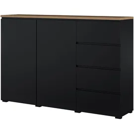 OTTO home Highboard Modo 150 x 100 x 34,5 cm Schwarz / Eiche Mauvella