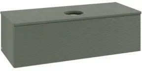V&B Waschtischunterschrank mit Frontstruktur, mit Beleuchtung Antao 120x36x50cm, WBP Lac, lea gre. m Lac