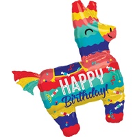 Amscan 3798601 - SuperShape Folienballon Piñata Lama Happy Birthday, circa 73 x 83 cm, Geburtstag, Heliumballon