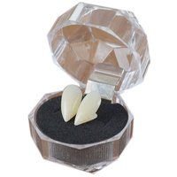 1 Paar Vampirzähne Zähne Mit Adhesive Halloween-Partei Cosplay Props Weißen Horror Falscher Zähne Props Für Parteibevorzugungen Verkleiden Zubehör (15mm)