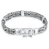 KUZZOI Silberarmband Herren Trend Königskette Oxidiert 925 Silber silberfarben 21