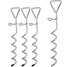 Relaxdays 24 x Spiralhering, Stahl, Silber