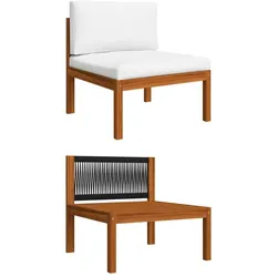 vidaXL Garten-Mittelsofa mit Auflagen Massivholz Akazie