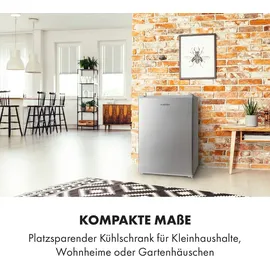 Klarstein Delaware Kühlschrank (75 l, 700 mm hoch, Silber-Metallic)