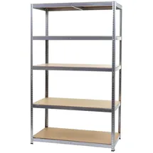 MCW Schwerlastregal Metall 200x120x60cm Silbergrau/Braun