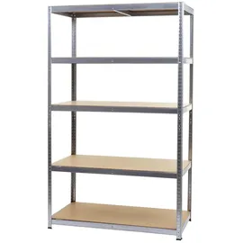 MCW Schwerlastregal Metall 200x120x60cm Silbergrau/Braun