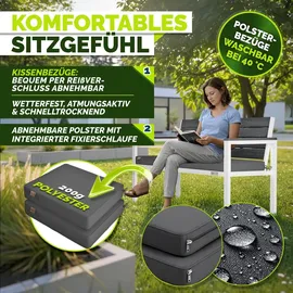 tillvex Gartenbank 3-4 Sitzer 300 x 60 x 91 cm Weiß