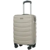 PUCCINI Polycarbonat Koffer Valencia Hartschalenkoffer Handgepäck Trolley Leicht Reisekoffer mit Zwillingsrollen M-L-XL (Champagnerfarben, M)