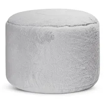 mokebo Pouf Kunstfell 60 x 40 x 60 cm Grau