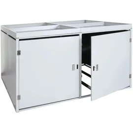 MCW Fahrradgarage 4er mit Pflanzkasten Metall 126x220x210 cm hellgrau