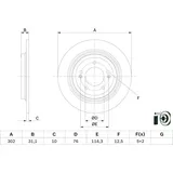 Bosch Bremsscheibe voll 302mm 10mm für KIA