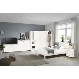 Priess Hochkommode Lindau 82 x 71 x 38 cm Braun / Weiß