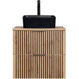 Lomadox Lomado Waschtisch, Braun, Holzwerkstoff, 61x72x47 cm, Badezimmer, Badezimmerschränke, Waschtischkombinationen