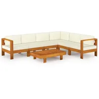vidaXL Garten-Lounge-Set 7-tlg. creme Akazie