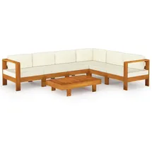 vidaXL Garten-Lounge-Set 7-tlg. creme Akazie