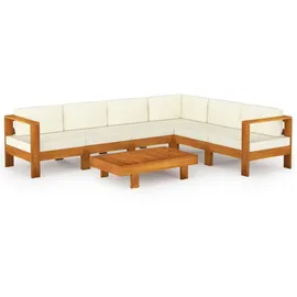 vidaXL Garten-Lounge-Set 7-tlg. creme Akazie