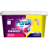 PUROX COLOR Waschkapseln (20 Stück) – Waschmittel für farbige Textilien, entfernt Flecken, schützt Farben, vollständig ausspülbar, umweltfreundlich, Box