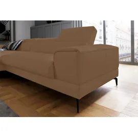 W.Schillig Ecksofa »piedroo, Designsofa mit tollem Sitzkomfort, L-Form«, Kopfteilverstellung, wahlweise mit Sitztiefenverstellung, Breite 303cm rot