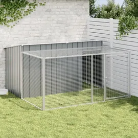 vidaXL Hundehütte mit Dach Anthrazit 196x91x110 cm Verzinkter Stahl