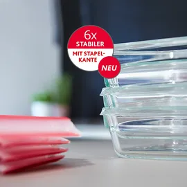 Emsa Clip & Close Frischhaltedosen Set rot 0,18 l, 0,45 l, 1,3 l